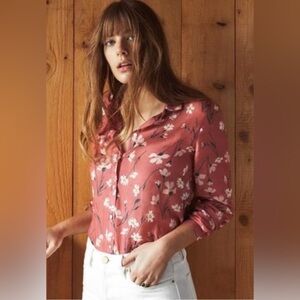 Sezane silk-cotton blend Pierro blouse daisy print 38/6
